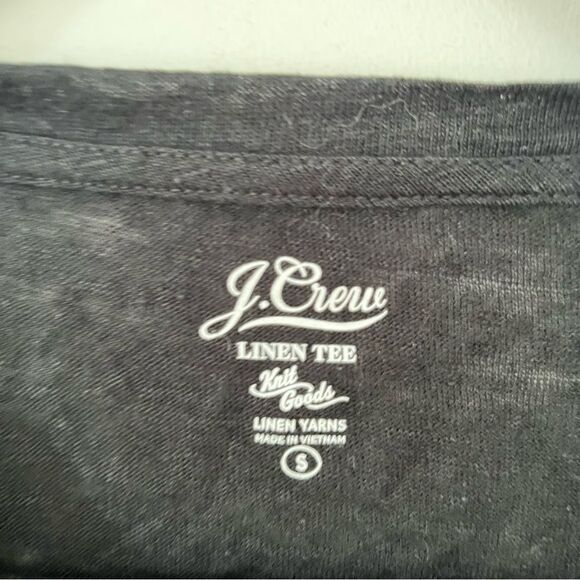 J.Crew Black Linen Knit Goods Crewneck Short Sleeve T-Shirt - Picture 5 of 7